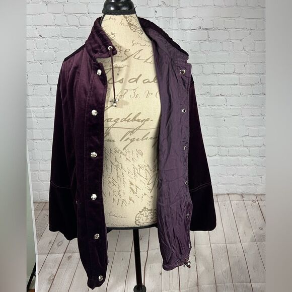CS Signature Jackets & Blazers - Vintage CS Signature Reversible Velvet Purple Coat Drawstring Jacket Sz Large